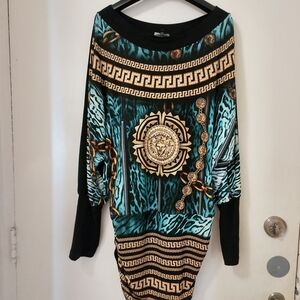 Versace style golden print tunic